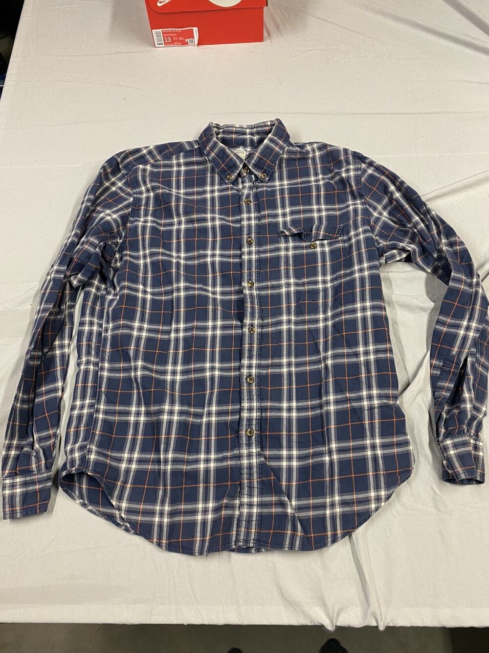 J Crew Classic Button Down Collar Cotton Work Shirt Size Mens Large